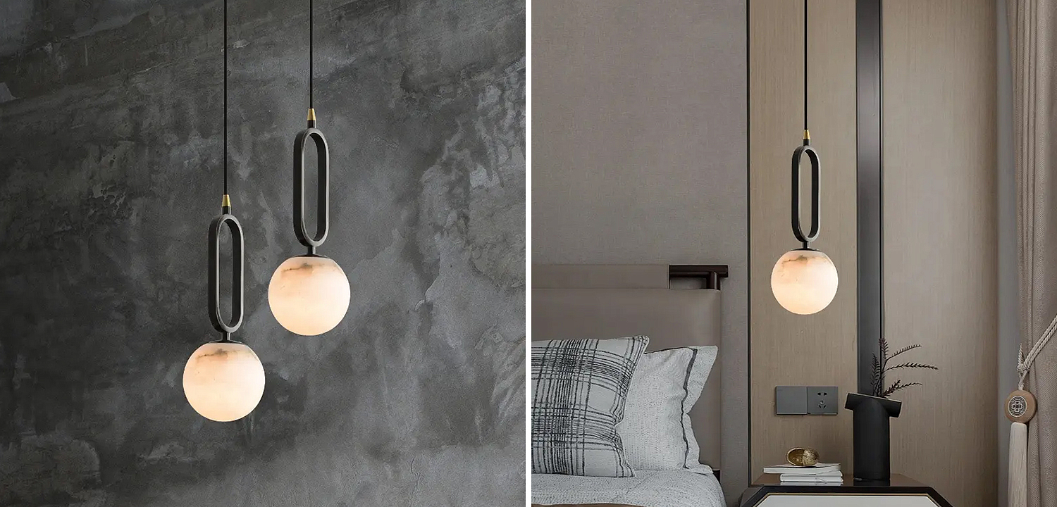 Подвесной светильник Reine Marble Hanging Lamp Подвесной светильник Reine Marble Hanging Lamp - Loft-Concept в Челябинске