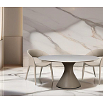 Стол обеденный круглый мраморный на бежевом основании Valedmir варинант исполнения - 5 | Loft Concept в Челябинске