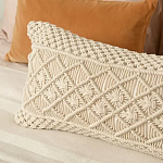 Чехол на подушку с макраме бежевого цвета Macrame варинант исполнения - 5 | Loft Concept в Челябинске