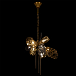 Люстра подвесная со стеклянными плафонами из дымчатого и золотистого с тремя вертикальными подвесками Gilded Mirage  варинант исполнения - 3 | Loft Concept в Челябинске