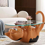 Дизайнерский журнальный стол с основанием в виде кота Bivan варинант исполнения - 1 | Loft Concept в Челябинске