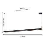 Подвесной светильник линейный вытянутой формы с черным матовым корпусом и золотистыми акцентами Line Pendant варинант исполнения - 2 | Loft Concept в Челябинске