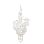 Люстра белая в форме спирали с декором из круглых деревянных бусин White Wooden Beads варинант исполнения - 2 | Loft Concept в Челябинске