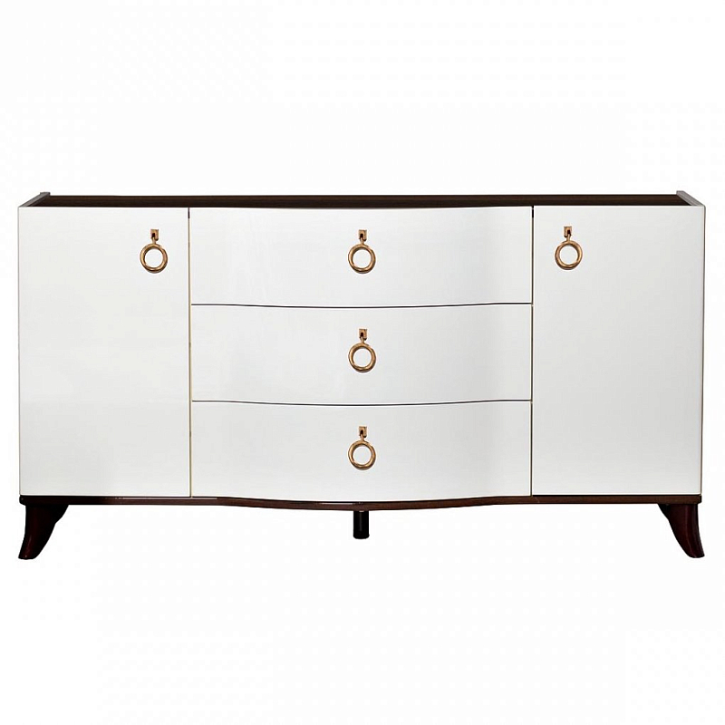 Комод White Classic Белый Золотой Белый Коричневый Комод White Classic Белый Золотой Белый Коричневый в Челябинске | Loft Concept