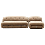 Дизайнерский угловой диван с велюровой светло-коричневой обивкой Fosse Sofa варинант исполнения - 1 | Loft Concept в Челябинске