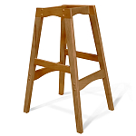 Барный стул со спинкой и подлокотниками на 4-х деревянных ножках Кремовый Велюр Ava Charm варинант исполнения - 5 | Loft Concept в Челябинске