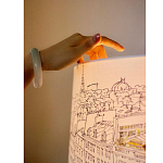 Настольная лампа с принтом на белом тканевом абажуре Roof Garden Lamp варинант исполнения - 1 | Loft Concept в Челябинске