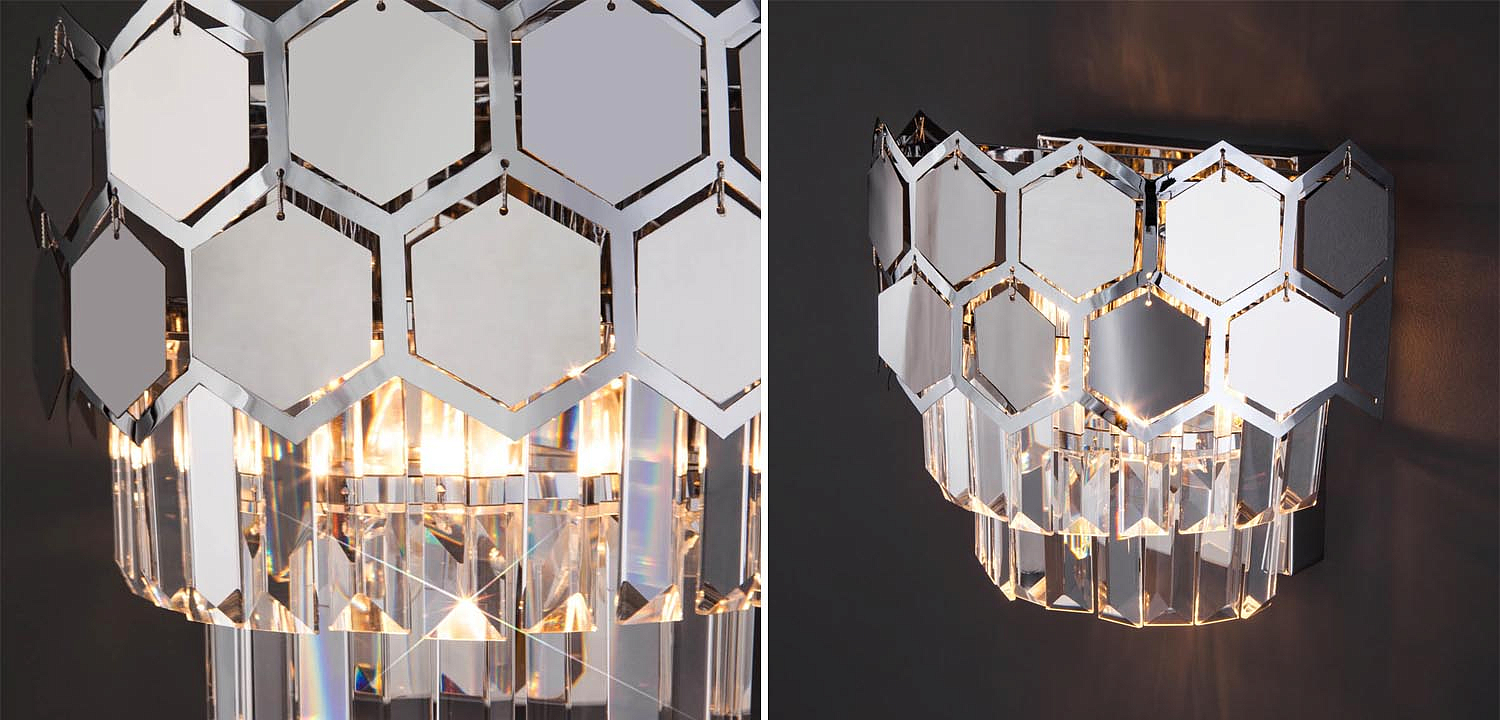 Бра Hanging Hexagon Moira Sconce chrome Бра Hanging Hexagon Moira Sconce chrome - Loft-Concept в Челябинске