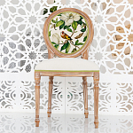 Стул бежевый из натурального бука с изображением птицы в саду Blooming Colored Birds варинант исполнения - 3 | Loft Concept в Челябинске