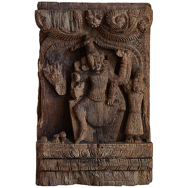 Антикварные объёмные панно из тика Antique Indian Panels Коричневый в Челябинске | Loft Concept 