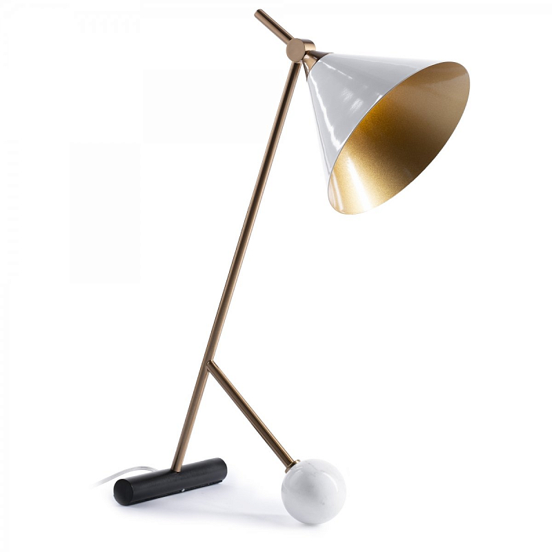 Настольная лампа Kelly Wearstler CLEO TABLE LAMP Белый Золотой в Челябинске | Loft Concept 