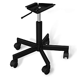 Стул с мягкой серой обивкой из велюра и подъемно-поворотным механизмом на черных колесиках Harper Gray варинант исполнения - 4 | Loft Concept в Челябинске