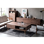 Кофейный стол из дерева с ящиком и нишей для хранения Coffee Walnut Table варинант исполнения - 2 | Loft Concept в Челябинске