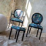 Полукресло из массива бука бирюзовое с изображением птиц и цветов Turquoise Chinoiserie Garden Chair варинант исполнения - 7 | Loft Concept в Челябинске