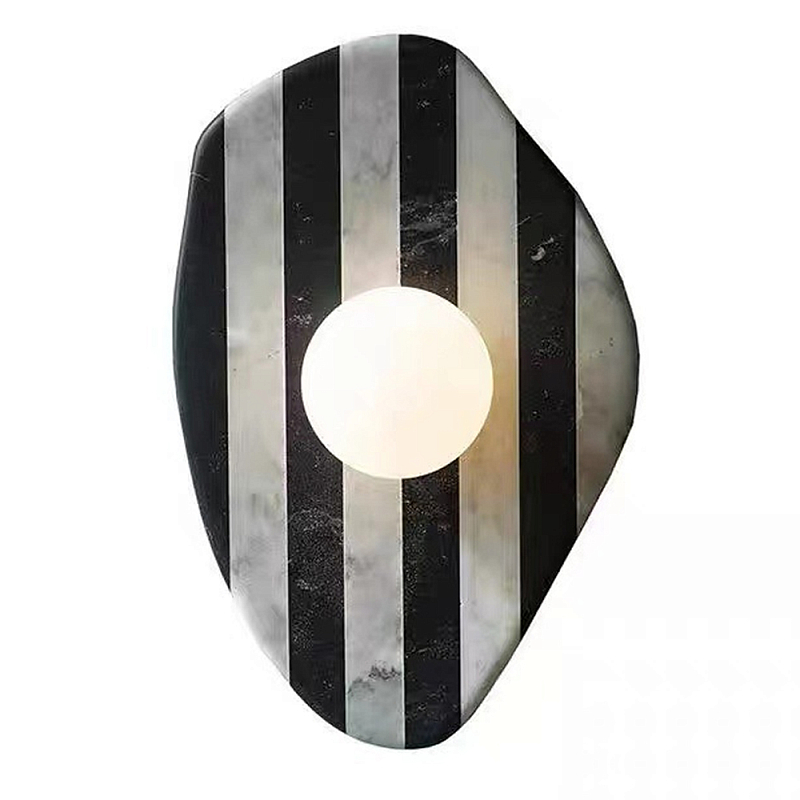 Бра полосатое из мрамора Shaw Marble Lighting Черно-белый Прозрачный Красный Бра полосатое из мрамора Shaw Marble Lighting Черно-белый Прозрачный Красный в Челябинске | Loft Concept