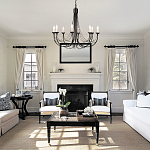 Люстра черного цвета ручной работы с канделябрами и переплетенной проволочной драпировкой Elstead Lighting варинант исполнения - 6 | Loft Concept в Челябинске