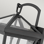 Настенный фонарь черного цвета с прозрачным стеклянным плафоном трапециевидной формы Hinkley варинант исполнения - 8 | Loft Concept в Челябинске