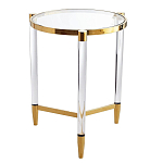 Золотой приставной столик с круглой стеклянной столешницей Weightless Table варинант исполнения - 3 | Loft Concept в Челябинске