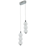 Подвесной светодиодный светильник с 2-мя плафонами Crystal Globule Hanging Lamp Chrome варинант исполнения - 2 | Loft Concept в Челябинске