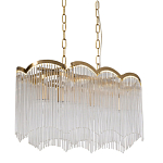 Люстра прямоугольная на цепях с прозрачными трубками и волнистым краем Nembus варинант исполнения - 1 | Loft Concept в Челябинске