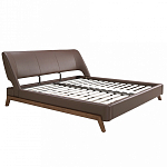 Кровать двуспальная с изголовьем из экокожи шоколадно-коричневого цвета Modern Look варинант исполнения - 2 | Loft Concept в Челябинске