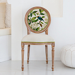 Стул бежевый из натурального бука с изображением птиц и цветов Blooming White Magnolias варинант исполнения - 3 | Loft Concept в Челябинске