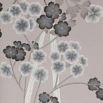 Обои ручная роспись Anemones in Light Dusk colourway on Lilac Hint slub silk варинант исполнения - 1 | Loft Concept в Челябинске