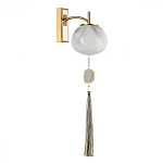 Бра с шарообразным плафоном из белого стекла с подвеской из камня Agatelle варинант исполнения - 1 | Loft Concept в Челябинске