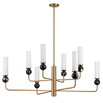 Люстра на штанге с 8-ю цилиндрическими матовыми плафонами и шарами из камня Orb Essence варинант исполнения - 4 | Loft Concept в Челябинске