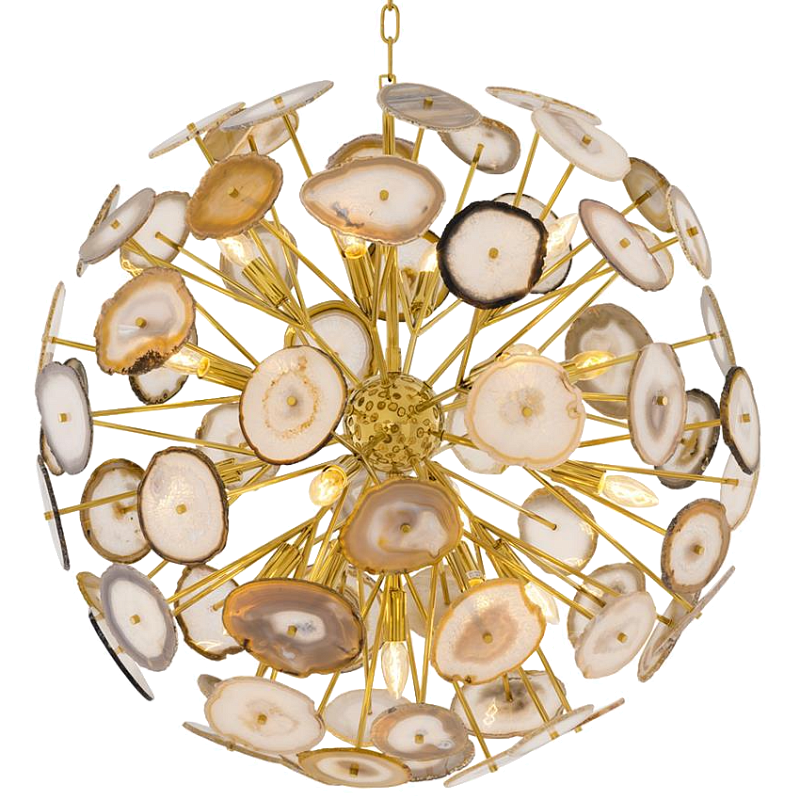 Люстра Chandelier Branquinho L Глянцевое золото Бежево-серый Люстра Chandelier Branquinho L Глянцевое золото Бежево-серый в Челябинске | Loft Concept