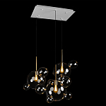 Люстра подвесная 3 лампы с прозрачными стеклянными шарами и золотыми деталями Giopato & Coombes варинант исполнения - 4 | Loft Concept в Челябинске