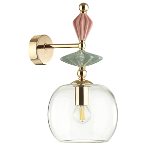 Бра Hadlee Gold с прозрачным плафоном