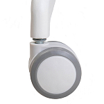 Стул с мягкой синей обивкой из велюра и подъемно-поворотным механизмом на белых колесиках Harper Blue and White варинант исполнения - 7 | Loft Concept в Челябинске