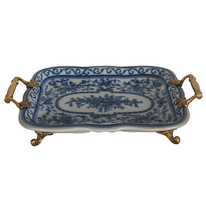 Поднос Blue and Bronze Handles