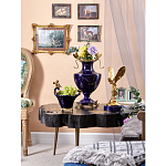 Ваза темно-синего цвета из фарфора с бронзовыми стрекозами Eden Garden porcelain and bronze варинант исполнения - 4 | Loft Concept в Челябинске