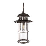 Уличный настенный светильник с цилиндрическим плафоном и изогнутым кованым каркасом Elysian Lanterns варинант исполнения - 2 | Loft Concept в Челябинске