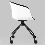 Офисное кресло из пластика с мягким сиденьем Eggshell Black варинант исполнения - 3 | Loft Concept в Челябинске