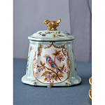 Шкатулка голубого цвета с рисунком и состаренным эффектом Eden Garden варинант исполнения - 4 | Loft Concept в Челябинске