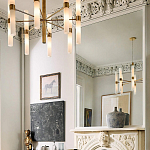 Люстра золотая с 16-ю тонкими цилиндрическими плафонами Shoulders варинант исполнения - 2 | Loft Concept в Челябинске