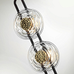 Подвесной светильник с 2-мя прозрачными стеклянными плафонами и золотистыми центральными вставками Virelia  варинант исполнения - 6 | Loft Concept в Челябинске