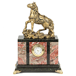 Часы настольные из натурального камня с декором в виде коня Horse Stone Clock варинант исполнения - 3 | Loft Concept в Челябинске