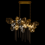 Люстра подвесная с 22-мя гранёными стеклянными плафонами с вертикальными подвесками Gilded Mirage  варинант исполнения - 3 | Loft Concept в Челябинске