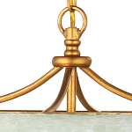 Подвесной светильник с каскадом из стеклянных декоративных элементов на золотом каркасе Shining Sea Glass варинант исполнения - 2 | Loft Concept в Челябинске