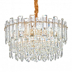 Круглая люстра с хрустальными подвесками на золотистом каркасе Gorgeous Crystal Light варинант исполнения - 4 | Loft Concept в Челябинске