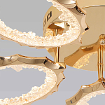 Потолочная люстра с 5-ю светодиодными лампами с золотистым каркасом Ring of Fire варинант исполнения - 3 | Loft Concept в Челябинске