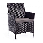 Обеденный комплект из искуственного ротанга Vintara черный варинант исполнения - 7 | Loft Concept в Челябинске