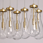 Люстра с 9-ю прозрачными стеклянными плафонами в форме капли Lucid Rain  варинант исполнения - 4 | Loft Concept в Челябинске