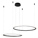 Люстра подвесная светодиодая с двумя черными кольцами Ring Horizontal варинант исполнения - 2 | Loft Concept в Челябинске