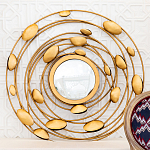 Зеркало в круглой раме украшенной раковинами с жемчугом Pearl in the Gleam варинант исполнения - 2 | Loft Concept в Челябинске