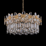 Люстра круглая с декоративными элементами в виде крупных хрустальных цветов Palace Gardens варинант исполнения - 2 | Loft Concept в Челябинске